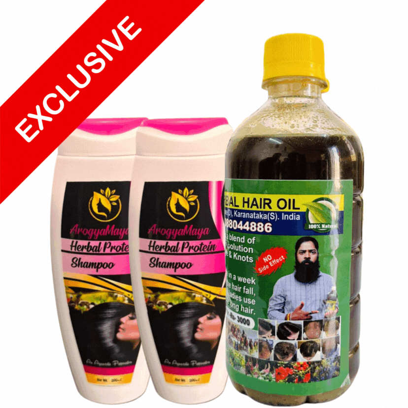 Adivasi Savanthi + ArogyaMaya Herbal Protein Shampoo (pack of 2)